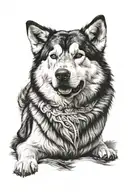 alaskan malamute tattoo design idea
