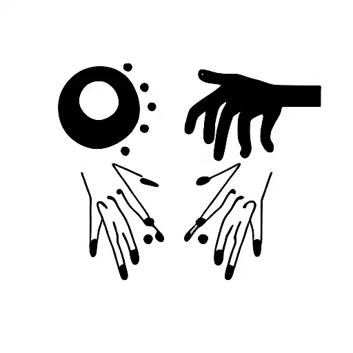 sun and moon hands tattoo design idea