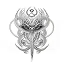 Snake, moth, aries, angel wings, wolf, hammer, chisel, ruller, eye, scorpion tattoo design idea