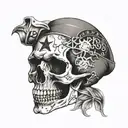 skull of a lost ww2 veteran with the numbers 1488 and 1611  tattoo design idea