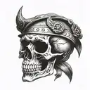skull of a lost ww2 veteran with the numbers 1488 and 1611  tattoo design idea