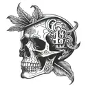 skull of a lost ww2 veteran with the numbers 1488 and 1611  tattoo design idea