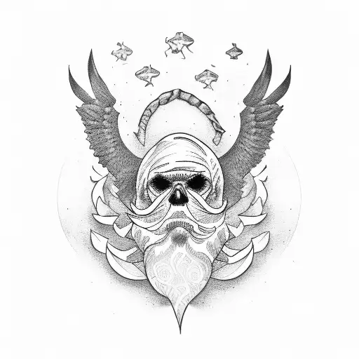 American traditional tattoo or a bearded and tattooed man deadlifting  tattoo design idea