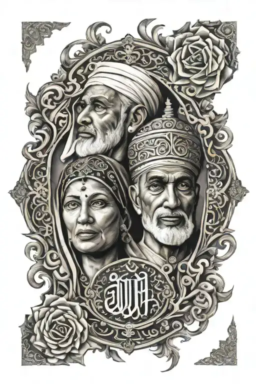 Allah family mother father tattoo design idea