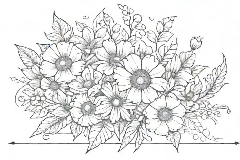 quote 'still a flicker of hope' with flowers tattoo design idea