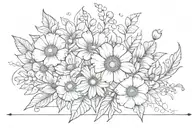 quote 'still a flicker of hope' with flowers tattoo design idea