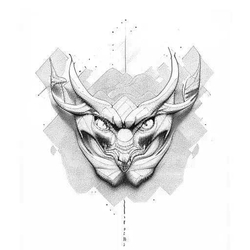 A man with a strong but tired appearance in the shape of the letter s tattoo design idea