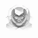 A man with a strong but tired appearance in the shape of the letter s tattoo design idea