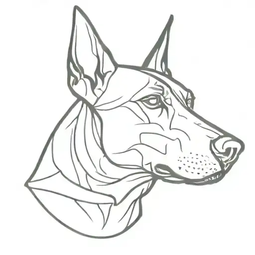 Doberman dog head tattoo design idea