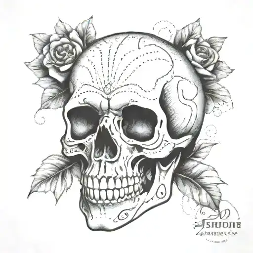 Memento mori skull tattoo design idea