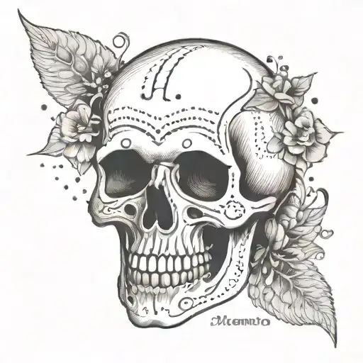 Memento mori text tattoo design idea