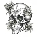 Memento mori skull tattoo design idea
