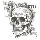 Memento mori text tattoo design idea