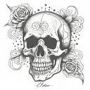 Memento mori text tattoo design idea