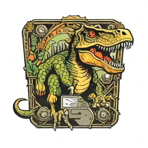 Dinosaur using Computer tattoo design idea