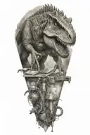 Dinosaur using Computer tattoo design idea