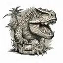 Dinosaur using Computer tattoo design idea