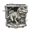 Dinosaur using Computer tattoo design idea