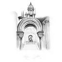 man walking up stairs with Rome being built on his left and nature on his right tattoo design idea