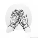 praying hands tattoo design idea