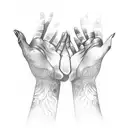 praying hands tattoo design idea