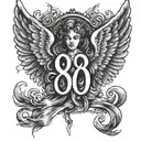888 angel number tattoo design idea