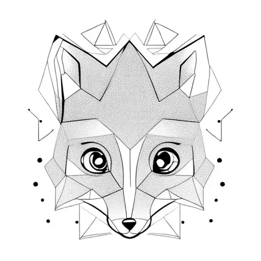 Baby fox jumping tattoo design idea