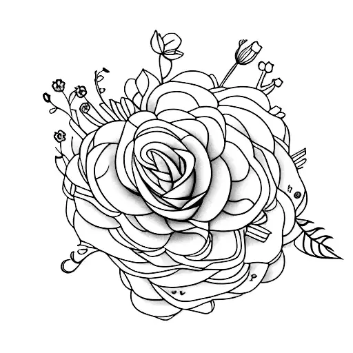 John Vincent with Forget me not flower tattoo design idea