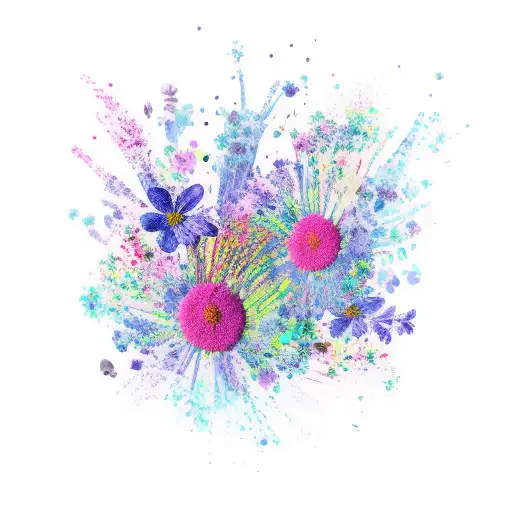 fingerprint mixed with flowers tattoo design idea