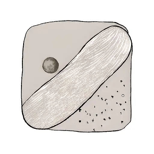 minimalist fingerprint mixed with the moon tattoo design idea