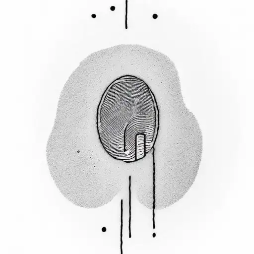 minimalist fingerprint mixed with the moon tattoo design idea