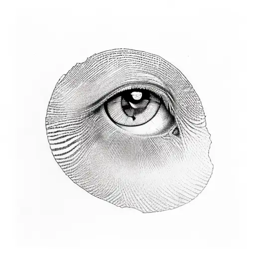 fingerprint mixed with an eye tattoo design idea