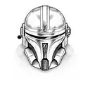 Cracked Mandalorian helmet tattoo design idea