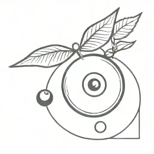 8 ball, cherries and an angel's kiss  tattoo design idea