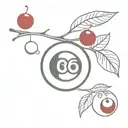 8 ball, cherries and an angel's kiss  tattoo design idea