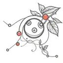 8 ball, cherries and an angel's kiss  tattoo design idea