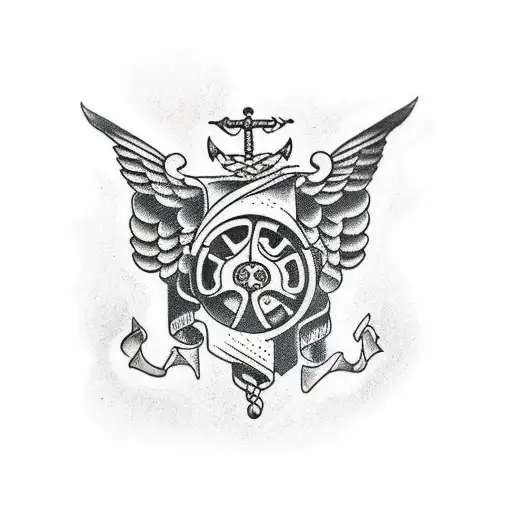 chest and laurel wreath tattoo design idea