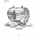 treasure chest and laurel wreath tattoo design idea