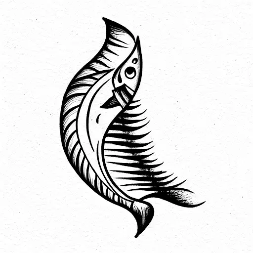 snook tail tattoo design idea