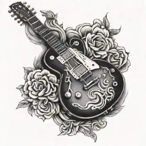 les paul guitar tattoo design idea