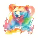 bear claw mark rainbow colors tattoo design idea