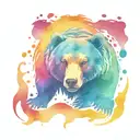 bear claw mark rainbow colors tattoo design idea