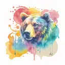 bear claw mark rainbow colors tattoo design idea