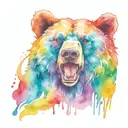 bear claw mark rainbow colors tattoo design idea