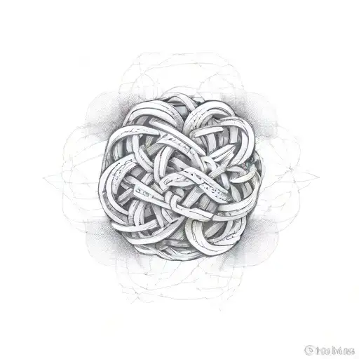 ball tangle of knots tattoo design idea