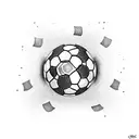 Create a tattoo of a soccer field with casino chips scattered around tattoo design idea