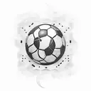 Create a tattoo of a soccer field with casino chips scattered around tattoo design idea