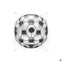 Create a tattoo of a soccer field with casino chips scattered around tattoo design idea