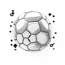 Create a tattoo of a soccer field with casino chips scattered around tattoo design idea