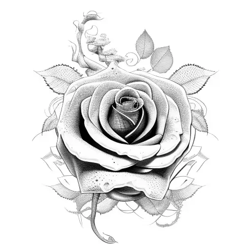 roses, vines and tribal tattoo design idea